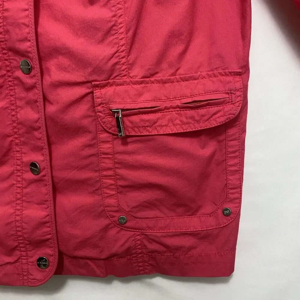 Jones New York Signature Women’s Pink Utility Jacket Cotton Size L - Picture 5 of 13